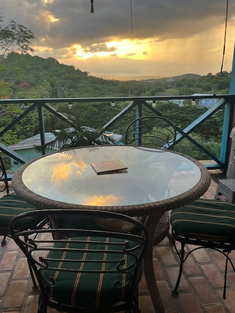 The Nest terrace at golden hour sunset